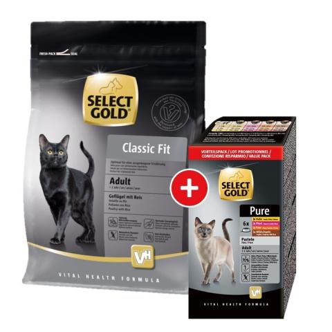 SELECT GOLD Nourriture mixte Adult Classic Fit Classic Fit 400 g + 6 x 85 g Multipack en barquette SELECT GOLD Nourriture mixte Adult Classic Fit Classic Fit 400 g + 6 x 85 g Multipack en barquette