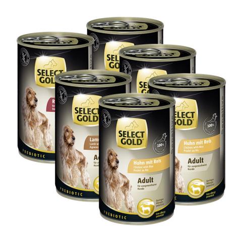 SELECT GOLD Pack mixte Sensitive Adult 6 x 400 g Pack mix 1