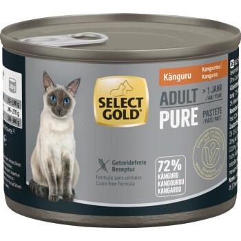SELECT GOLD Pure Boîtes de Pâtée Chat Adute Kangourou 6x200 g