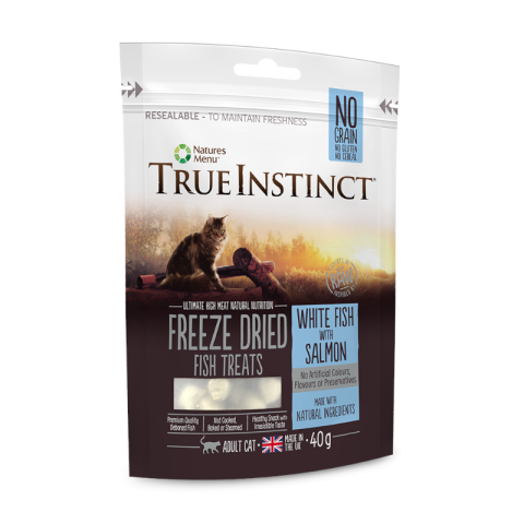 True Instinct Freeze Dried Treat 2 x 40 g Poisson blanc et saumon True Instinct Freeze Dried Treat 2 x 40 g Poisson blanc et saumon