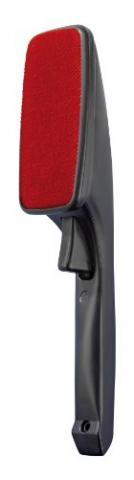 WENKO Brosse à habits Twist - poignée ergonomique pour droitier et gaucher, Polypropylène, 7 x 26 x 6 cm, Noir